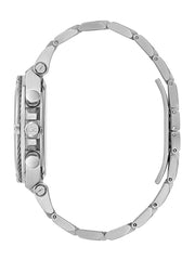 Gc Silver-Tone and Green Chronograph Watch