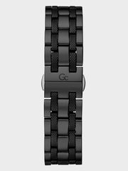 Gc Black and Rose Gold-Tone Chronograph Watch
