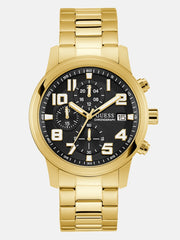 Gold-Tone and Black Chronograph Watch