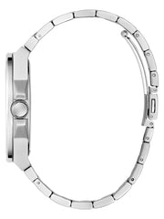 Silver-Tone and Green Analog Watch