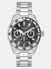 Silver-Tone and Black Multifunction Watch
