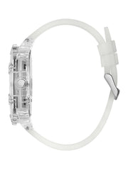 Rainbow Mosaic and White Silicone Multifunction Watch