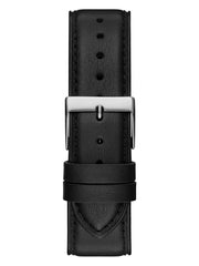 Silver-Tone Analog Leather Watch