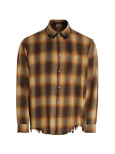 distressed flannel shirt