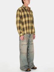 distressed flannel shirt
