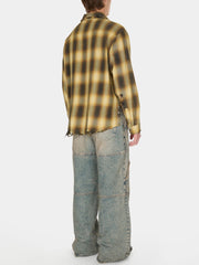 distressed flannel shirt