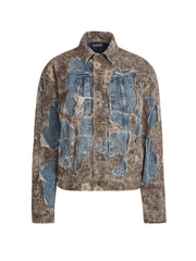 burnt denim jacket