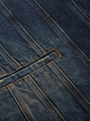 panel denim coat