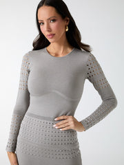 Henley Long-Sleeve Sweater Dress