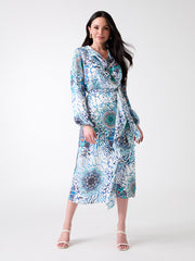 Mina Printed Wrap Dress