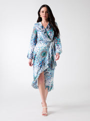 Mina Printed Wrap Dress