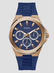 Rose Gold-Tone and Blue Multifunction Watch