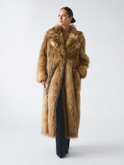 Stephanie Long Faux-Fur Coat