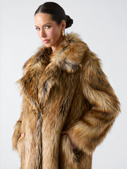 Stephanie Long Faux-Fur Coat