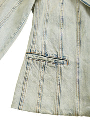 panel denim coat