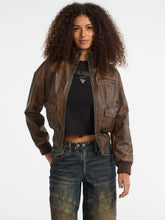 GUESS Originals Faux-Leather Aviator Jacket