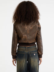 GUESS Originals Faux-Leather Aviator Jacket