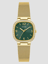 Gold-Tone and Green Mesh Analog Watch