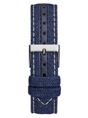 Silver-Tone and Denim Quattro G Analog Watch