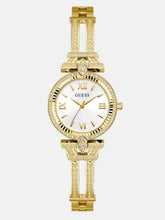 Gold-Tone Rhinestone Analog Watch