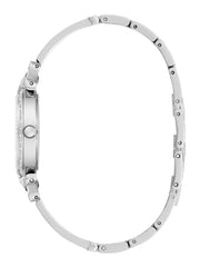 Silver-Tone Rhinestone Analog Watch