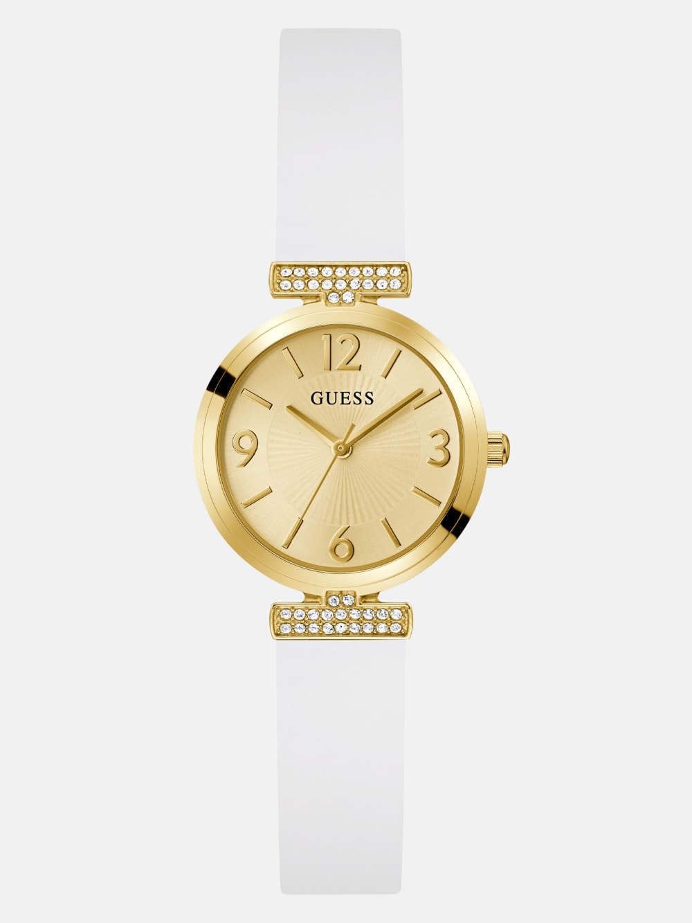 Gold-Tone and White Silicone Analog Watch
