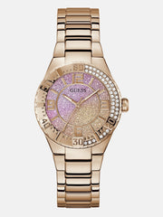 Rose Gold-Tone and Pink Analog Watch