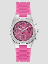 Pink and Silver-Tone Multifunction Watch