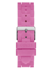 Pink and Silver-Tone Multifunction Watch
