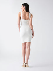 Janet Button Ribbed Sweater Dress