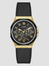 Black Leather Chronograph Watch