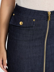 Denim Midi Pencil Skirt