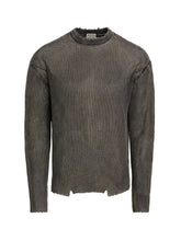 distressed knit sweater