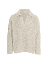 cable knit crewneck sweater