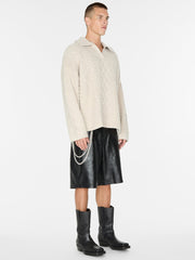cable knit crewneck sweater