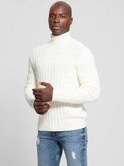 Eco Ezra Turtleneck Cable-Knit Sweater