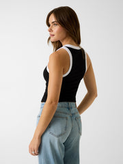 Embroidered logo tank top