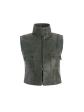 crackled leather top