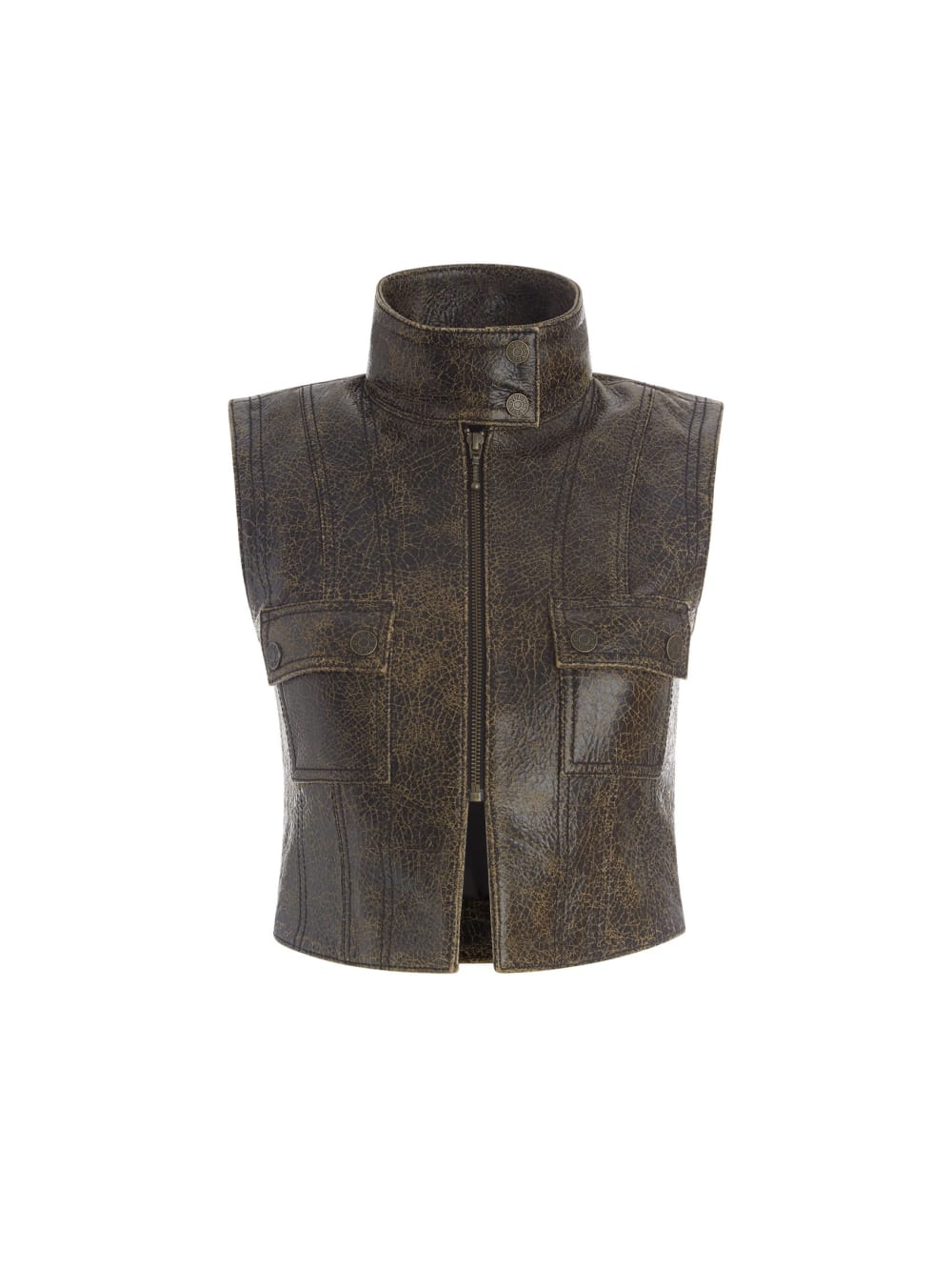crackled leather top