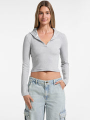 Hooded Embroidered Logo Slim Top