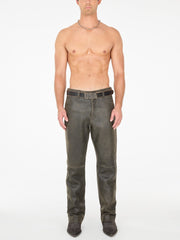 hammered leather belt