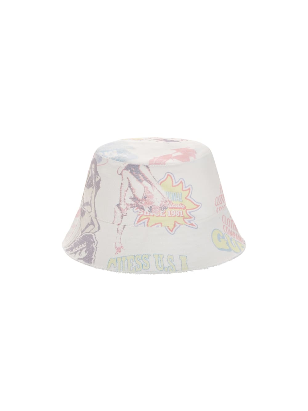 Printed Denim Bucket Hat