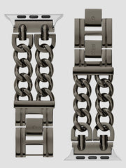 Dark Silver-Tone Chain 42-44 mm Band for Apple Watch®