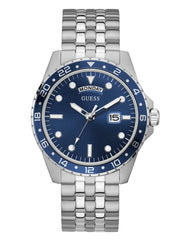 Silver Tone and Blue Sport Watch