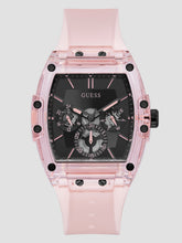 Pink Plastic and Silicone Multifunction Watch