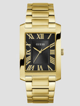 Gold-Tone and Black Square Analog Watch