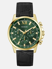 Gold-Tone Leather Multifunction Watch