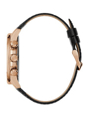 Rose Gold-Tone Leather Multifunction Watch