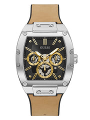 Silver-Tone and Black Multifunction Watch