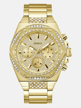 Gold-Tone Rhinestone Multifunction Watch